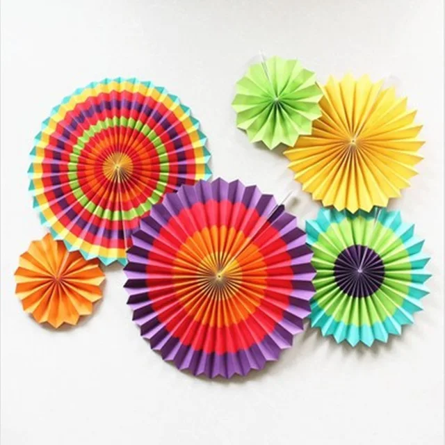6pcs/lot Home Party DIY Decoration Tissue Paper Fan Flowers For Birthday Wedding Supplies | Дом и сад