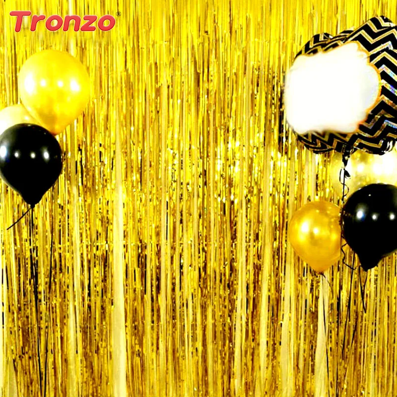 Фон для фотосъемки Tronzo 1*2 м Новая Фольга с кисточками занавеска дверей окон много