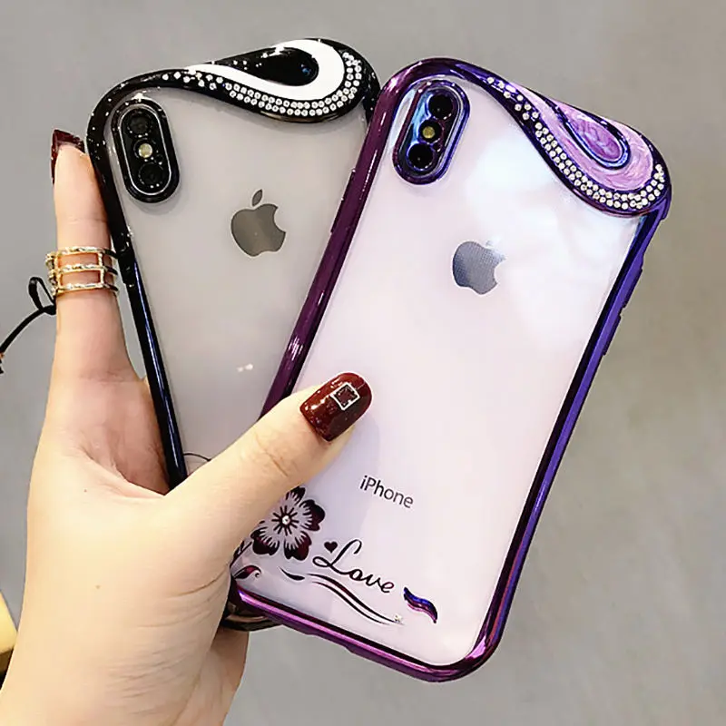 Чехол для телефона для iPhone 6 6S чехол силиконовый Блестящий со стразами и пайетками Мягкий ТПУ чехол Fundas для iPhone X 8 8Plus 7Plus 6S 6Plus