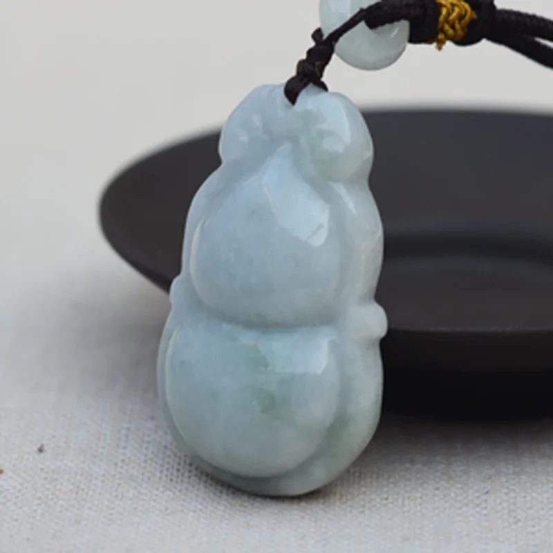 Drop shipping Natural A Jadeite Jades Pendant Gourd Shape Pendants Gift for Women Fashion Stone Jewelry+Rope | Украшения и
