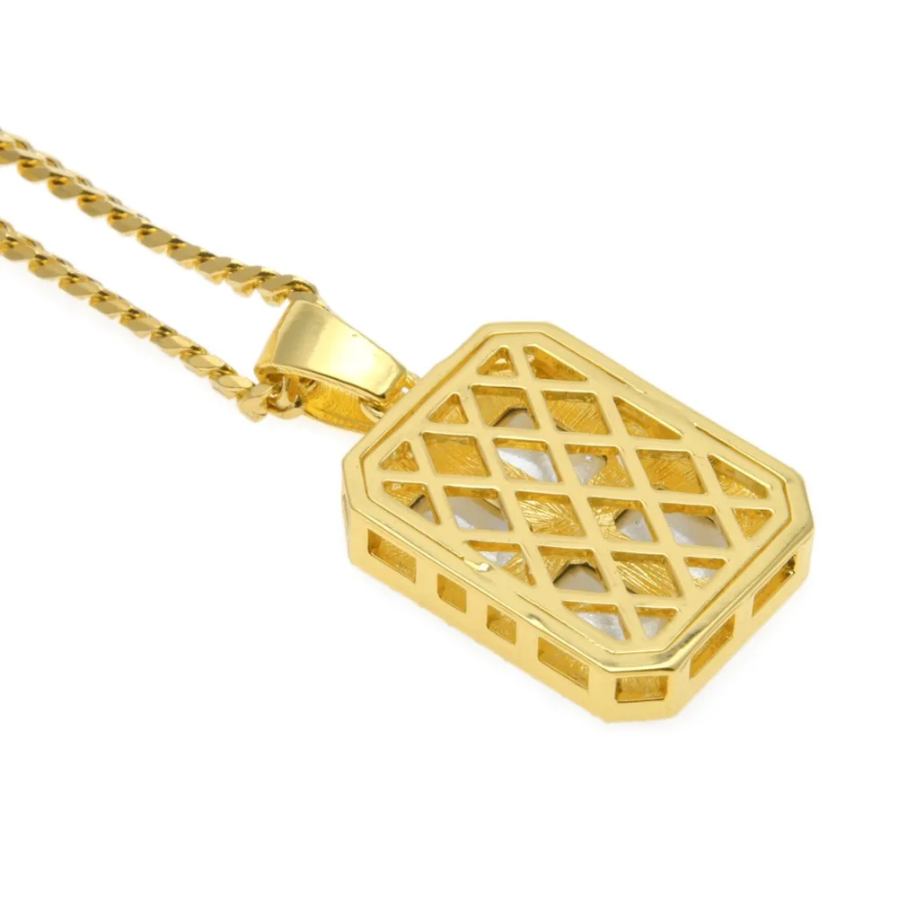 CY & CM хип хоп геометрический Лепесток Форма ожерелье Bling Iced Out Золотой квадратный