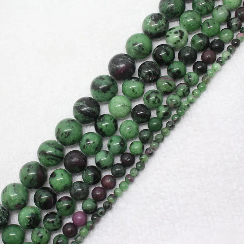 

Mini. order is $7! 4-12mm Natural Rubys Epidote Morganite Round Loose Beads 15"