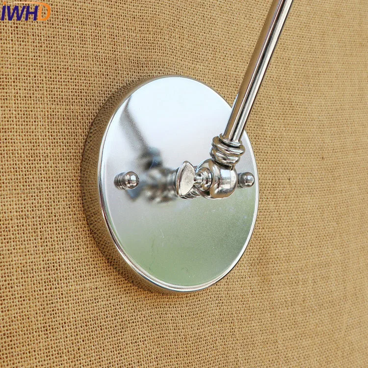 IWHD серебряный Ретро винтажный настенный светильник LED Wandlampen Swing настенная лампа с