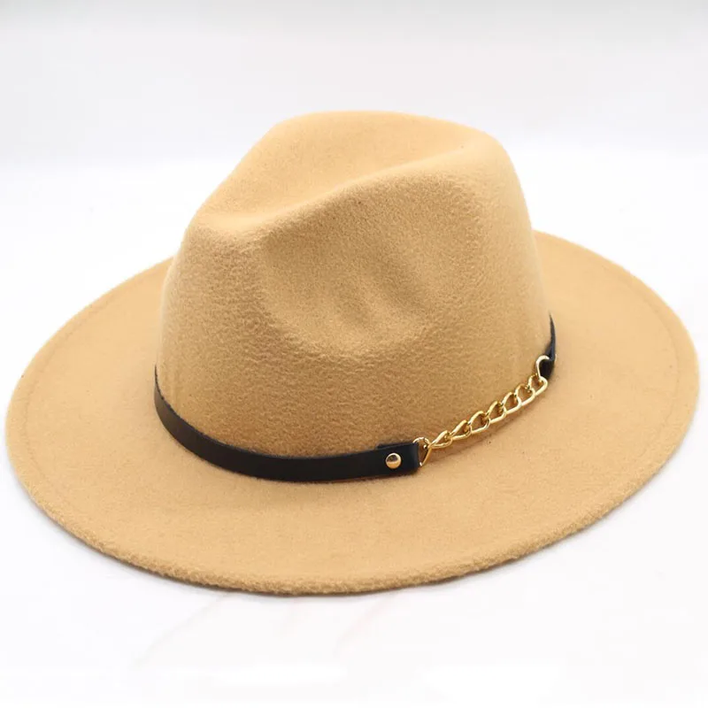 SUOGRY Luxury Brand Jazz Hat Unisex Wool Wide Brim Fedoras Hats Women Vintage Floppy Chapeau Femme Panama Liantiao | Аксессуары для