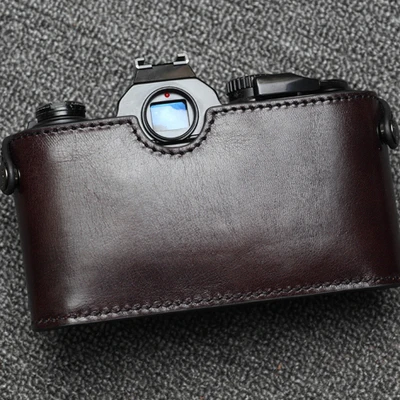 Ручная работа, натуральная кожа сумка из натуральной кожи чехол для NIKON FM2 FM3a FE2 камеры. Пожалуйста, оставьте сообщение, сообщите мне, нужны модели - Цвет: Shallow brown