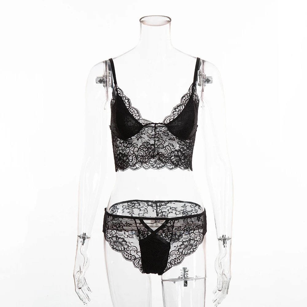 Для женщин сексуальное Эротическое белье Комплект кружевные прозрачные