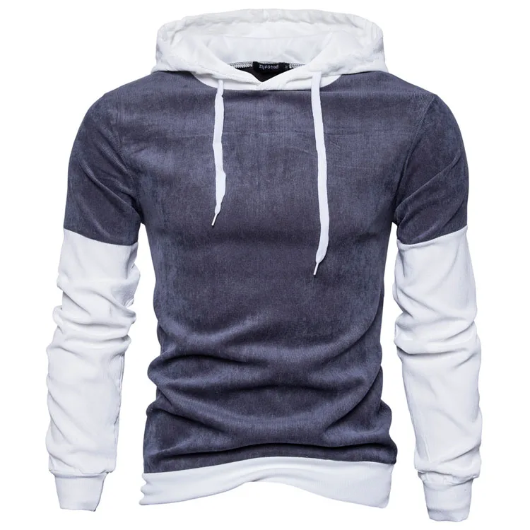 Толстовки мужские Sudaderas Hombre хип хоп мужские s бренд сшивание толстовка с капюшоном приталенный свитер Мужская толстовка XXL - Цвет: Темно-серый
