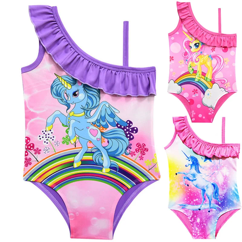 Summer Girls Swimsuit Unicorn Birthday Dress Casual Beach Swimwear Kids Dresses for Girl 2019 New Children Halloween Party | Детская