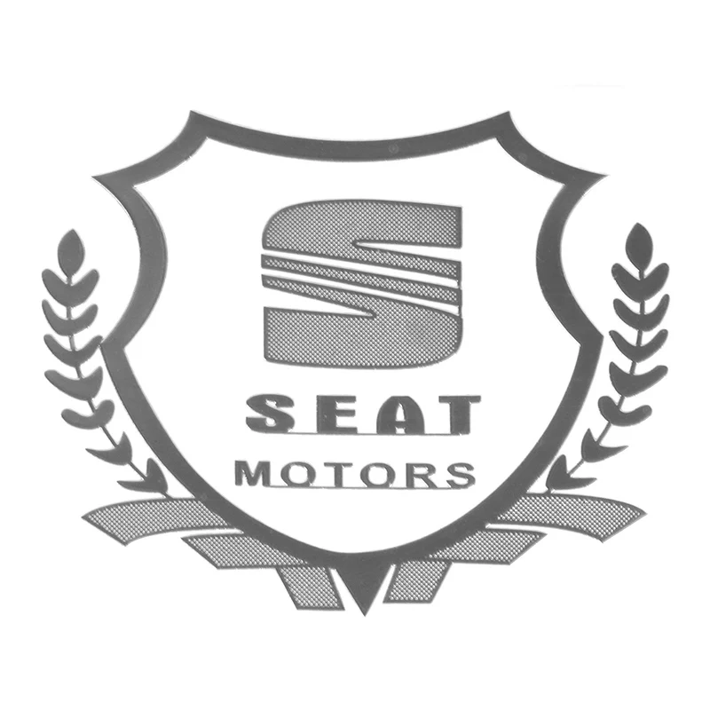 SEAT 2 шт Серебряный 3D металлический автомобильный стикер эмблема значок чехол для Lada Renault Opel Dacia Ssangyong SAAB Daewoo Chery автомобиль ABARTH Стайлинг - Название цвета: SEAT