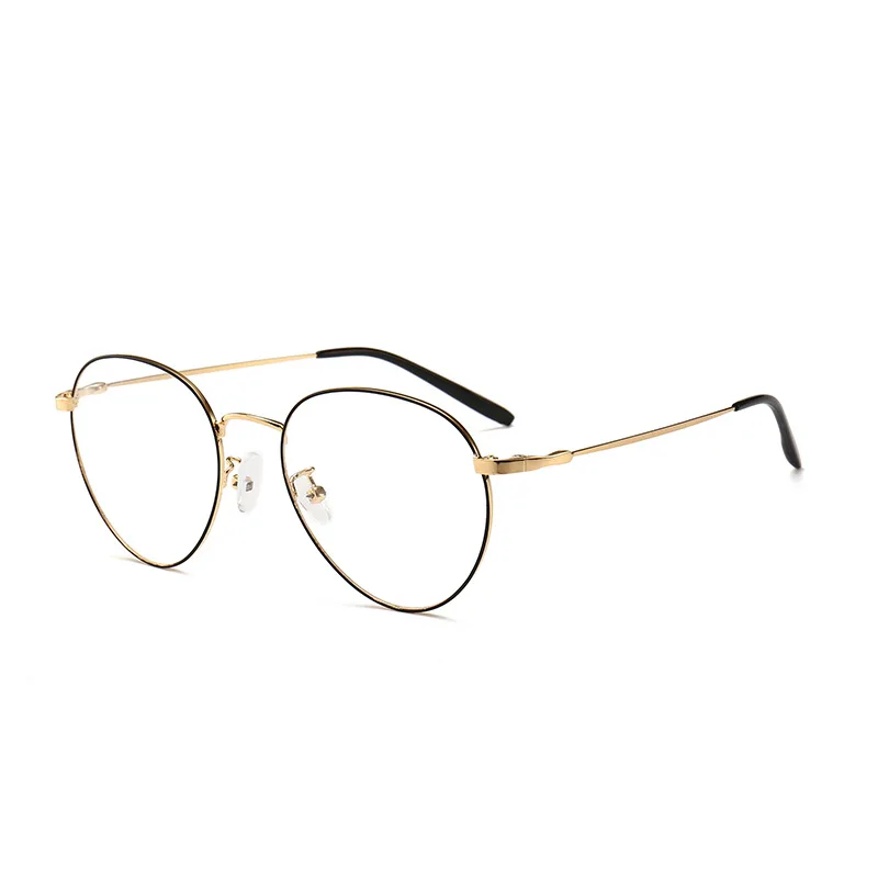 Fashion Women Optical Glasses Gold Metal Frame Round Eyeglasses Vintage Reading Clear Lens Men's Frames with box FML |