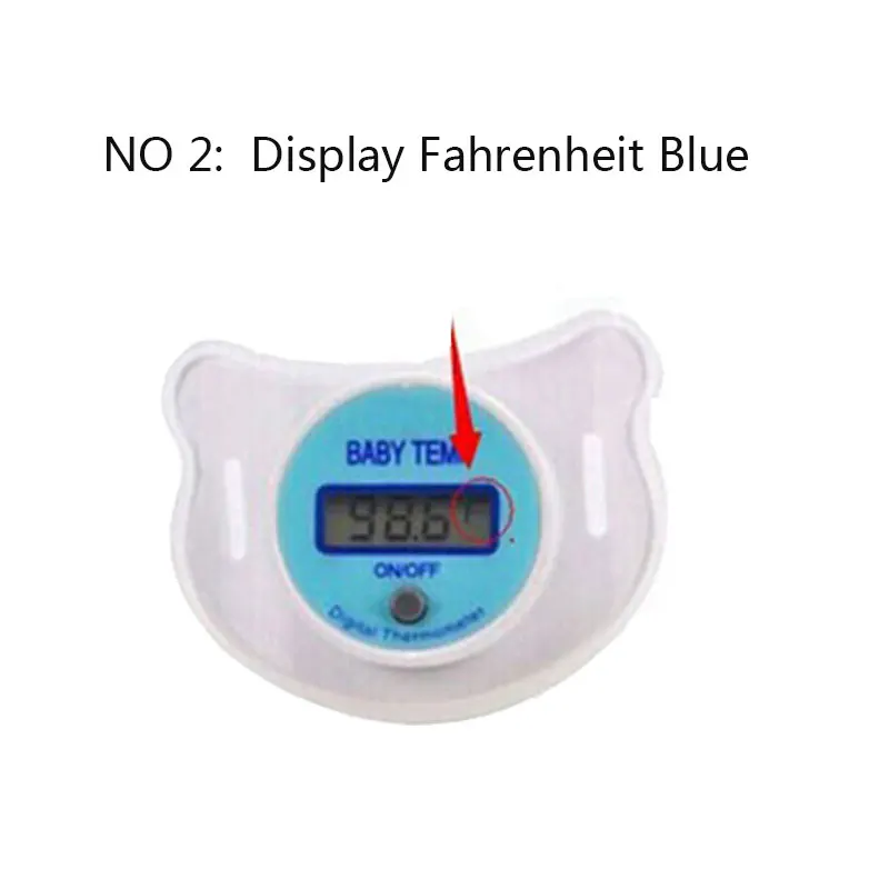 Fahrenheit blue Детский термометр для сосков, медицинская силиконовая соска, детские термометры по Фаренгейту, цифровой ЖК-дисплей, уход за здоровьем, портативный - Цвет: Fahrenheit blue