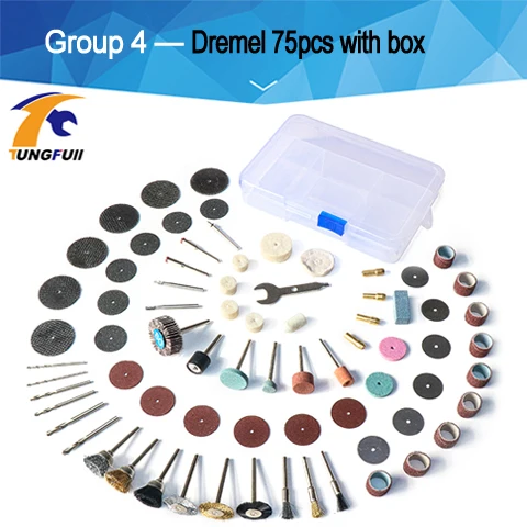 Tungfull абразивные Dremel Аксессуары для вращающихся инструментов деревообрабатывающий режущий диск мини ДРЕЛЬ Dremel Роторный инструмент Аксессуары - Цвет: 75pcswithbox