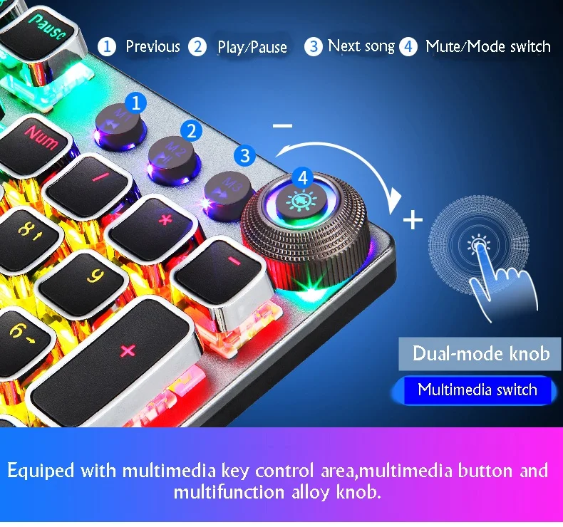 Игровая механическая клавиатура AULA F2088 с 108 клавишами, с проводной подсветкой, металлическая, с защитой от привидения, для компьютера, ПК