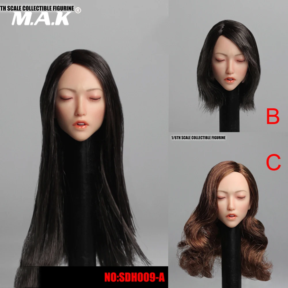 

1/6 Scale Accessory Asian Beauty Female Head Carved Sexy Sleep Girl Head Sculpt Sleeping Model for 12" Pale Action Figure Body