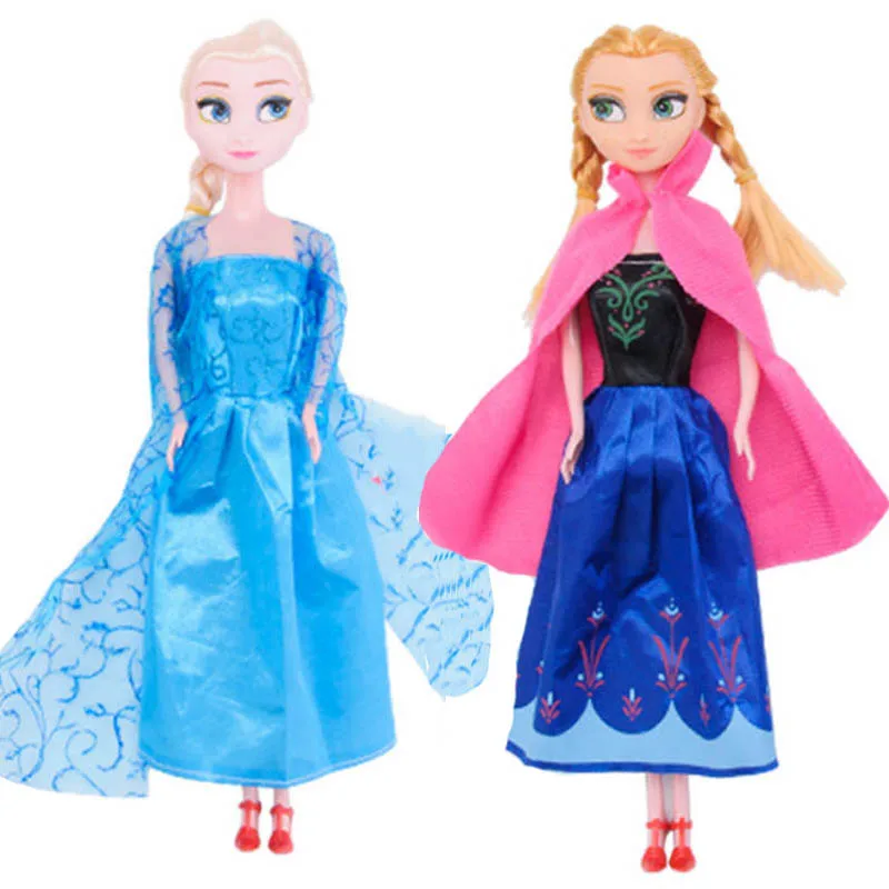 Elsa I and Anna I Настоящее Дисней Эльза Анна Принцесса плюшевые куклы игрушки замороженный снег кукла девочка мягкие игрушки дети мультфильм Рождество День рождения Подарочная коробка - Цвет: Elsa I and Anna I