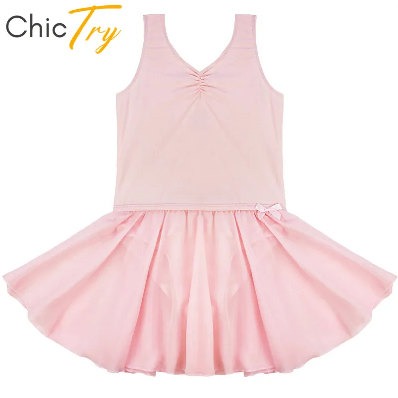 

ChicTry Kids Teens Sleeveless Ballet Leotard Girls Ballet Tutu Dress Gymnastics Leotard Bodysuit Children Stage Dance Costume