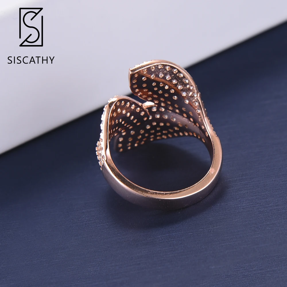 Женское Обручальное Кольцо SisCathy регулируемое кольцо с полным кубическим