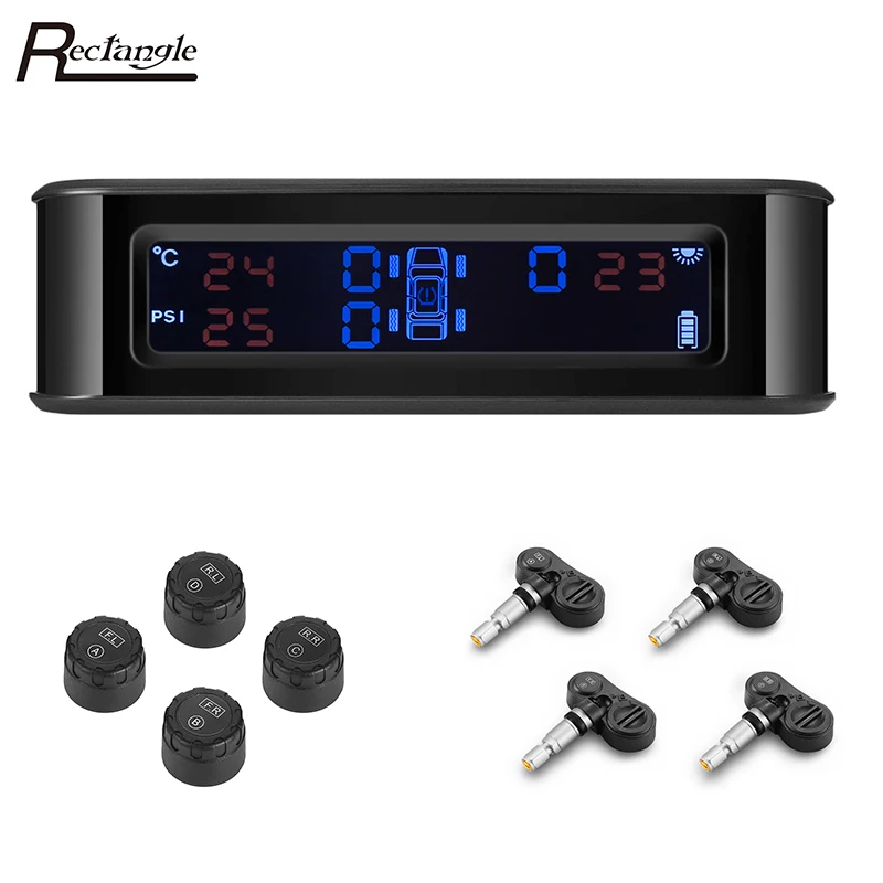 Автомобильная TPMS система контроля давления в шинах Солнечная энергия Голосовая