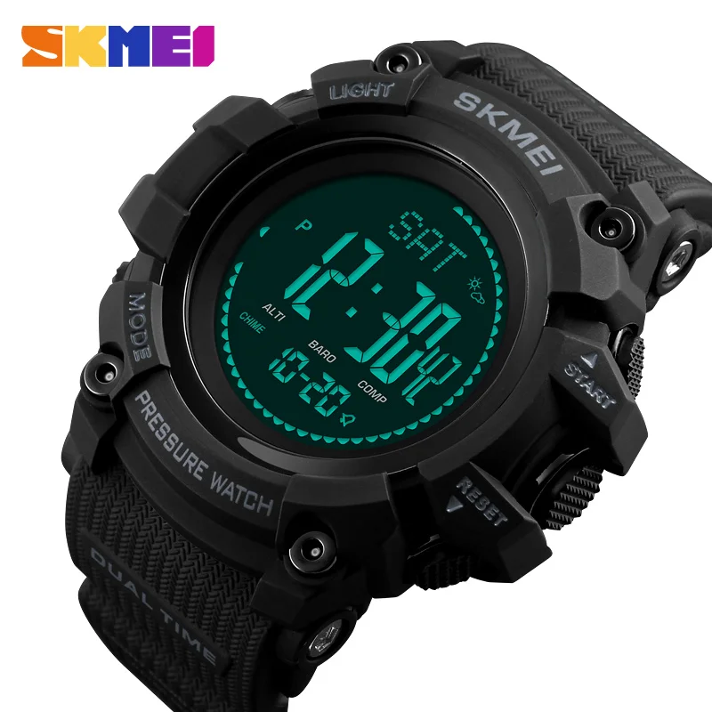 

SKMEI Outdoor Sports Watches Mens Pedometer Calories Digital WristWatch Altimeter Weather Barometer Clock Compass Thermometer