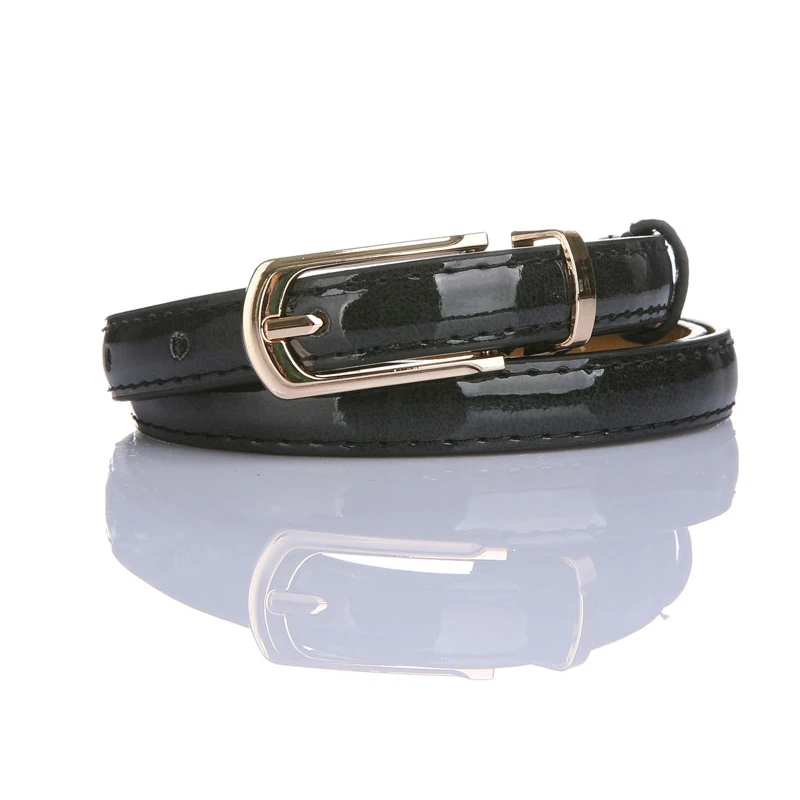 Ремень из искусственной кожи Женский пояс с пряжкой язычком гладкой