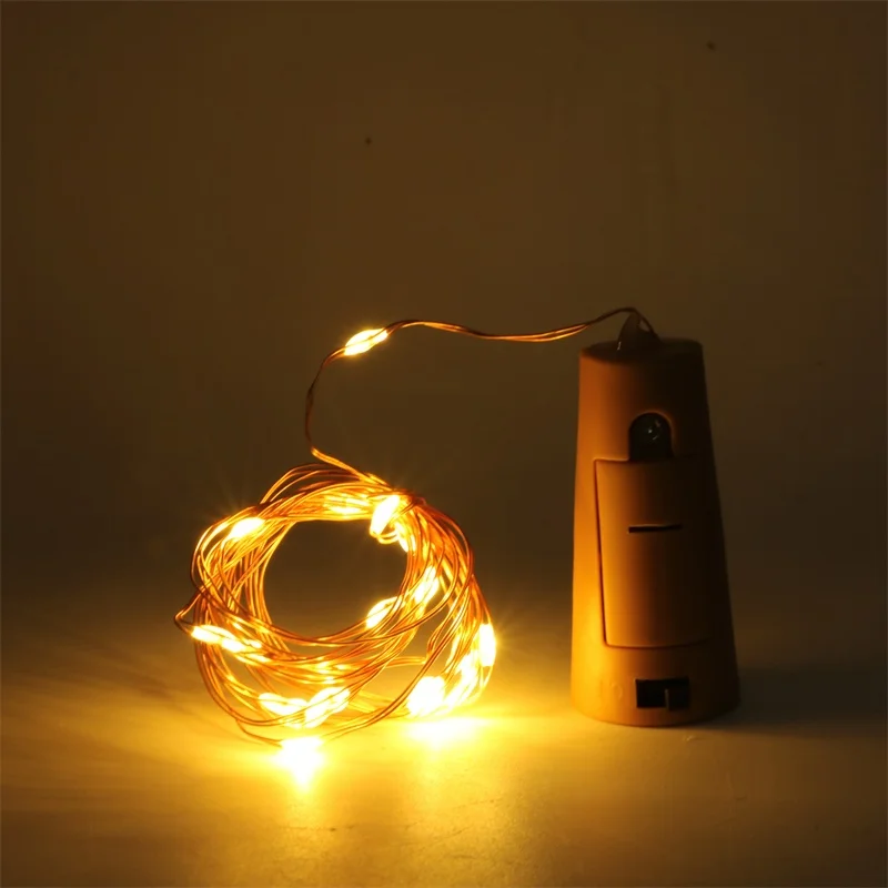 

SZYOUMY 1M 10Led 2M 20Led Glass Wine LED String Light Cork Shaped Wine Bottle Stopper Light Lamp Christmas Party Decoration