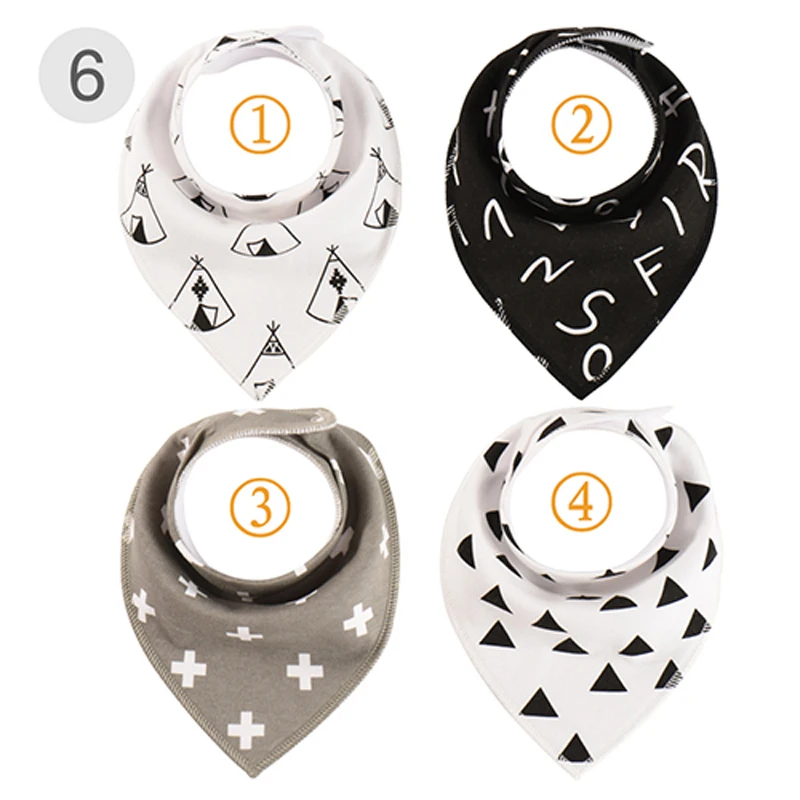 4Pcs/Lot Baby Feedings Bibs Bandana Newborn Girl Cotton Burp Cloth Anti-Dirty Saliva Towels Toddler Infant Scarf Boy Wholesale | Детская