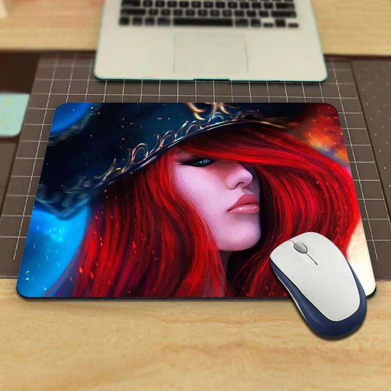 MaiYaCa miss fortune с рыжими волосами и шляпой Лига Легенд Коврик Для Мыши Компьютерный игровой коврик для мыши геймер игровые коврики - Цвет: 20x25cm