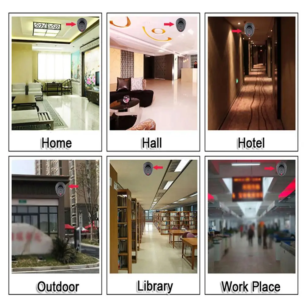 LINTIANCHENG 3pcs Mini Fake Camera surveillance Outdoor With Flashing LED Light CCTV Home Security Dummy Simulation Camera