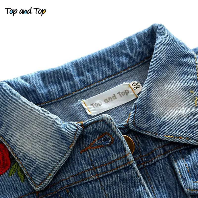Top and children jackets Kids Girls Embroidery Coats Jackets Long Sleeve Clothing Outerwear flower | Детская одежда и обувь