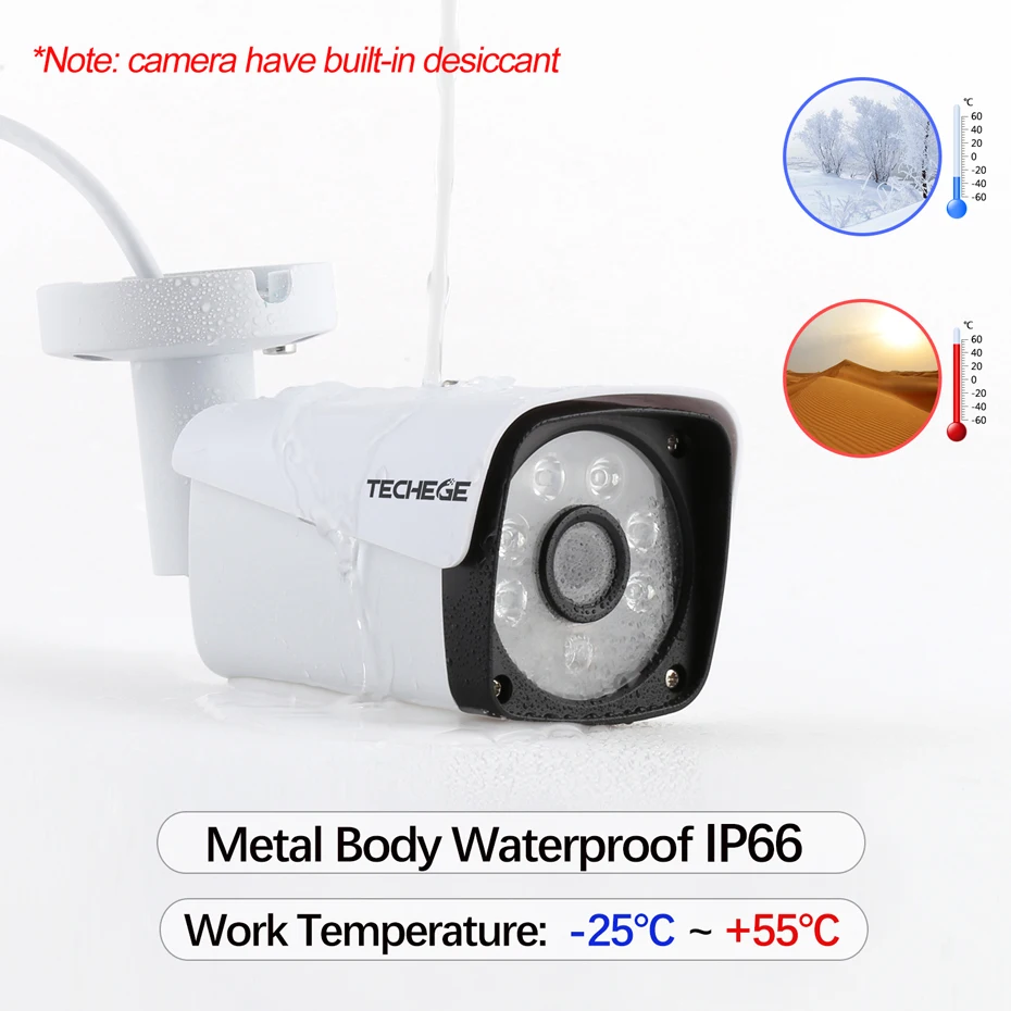Techege 4MP видео камера система 8CH AHD DVR комплект 4 шт. 4.0MP HD водонепроницаемый уличный