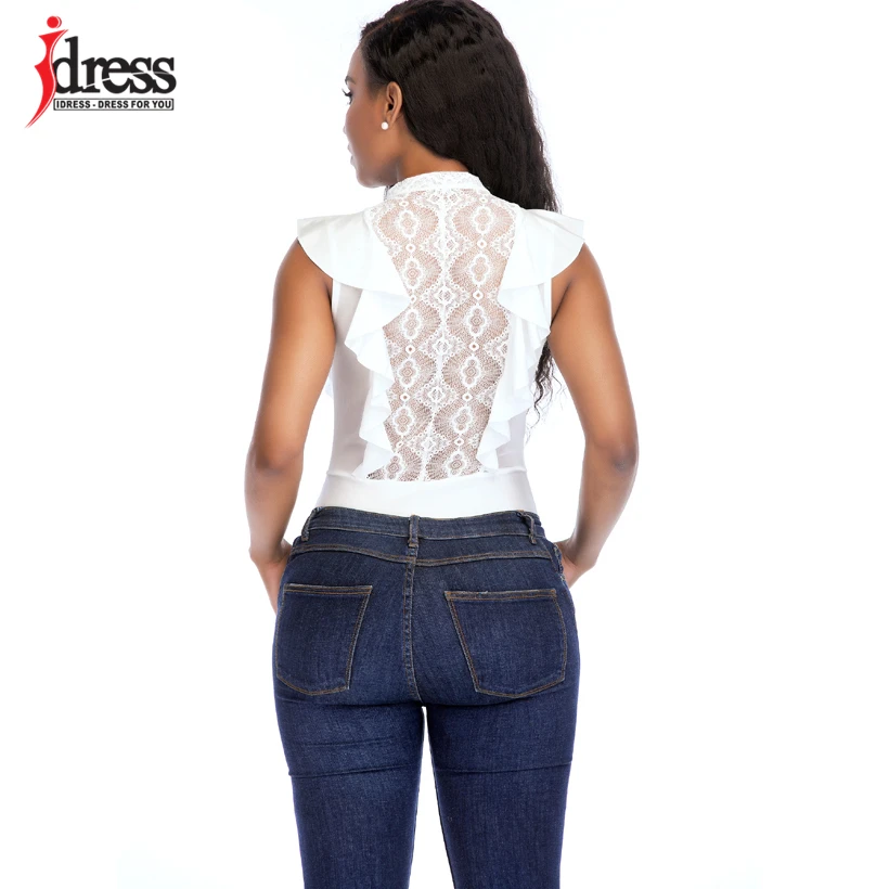 IDress пикантные черные сапоги See Through Кружева Bodycon Комбинезон тела Manche Longue Femme