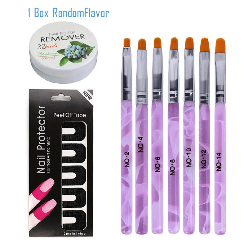 Bittb Nail Art Manicure Kits Nail Polish Varnish Protector Holder Nail Art Dotting Pen 15pcs Painting Brushes Decoration Tools