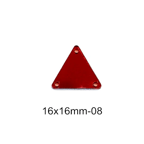 P08-16x16mm Распродажа! 50 шт. хрустальные зеркальные пришивные стразы, акриловые зеркальные пришивные стразы темно-Красного цвета для шитья одежды B3603 - Цвет: P08-16x16mm