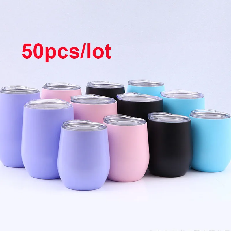 Verkaufen 50 Teile/los Schluck Ei Shell Cup 9 Unzen Schluck Wein Tasse Multicolor Stainess Stahl Vakuum Bier Becher Termos Tumbler Thermos Garrafa Termica