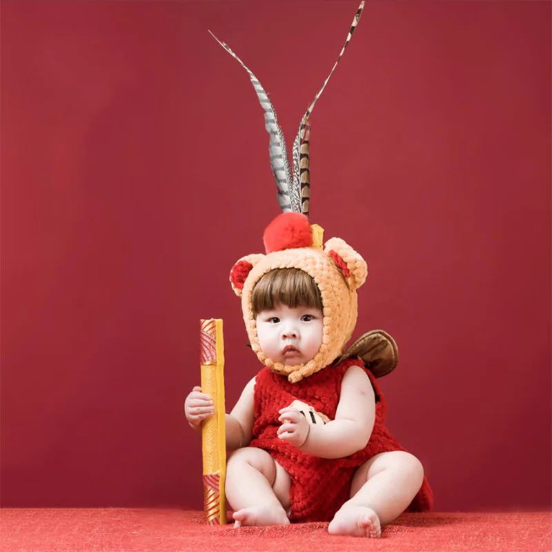 Baby photography props Monkey King costume newborn photo accessories Sun Wukong outfit infant fotografia Kungfu baby Xmas gift | Детская