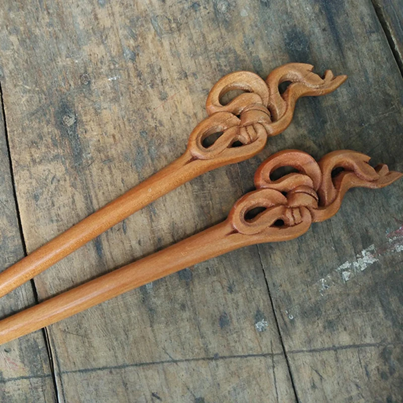 1 шт. элегантные розовые винтажные резные шпильки для волос ручной работы ручная