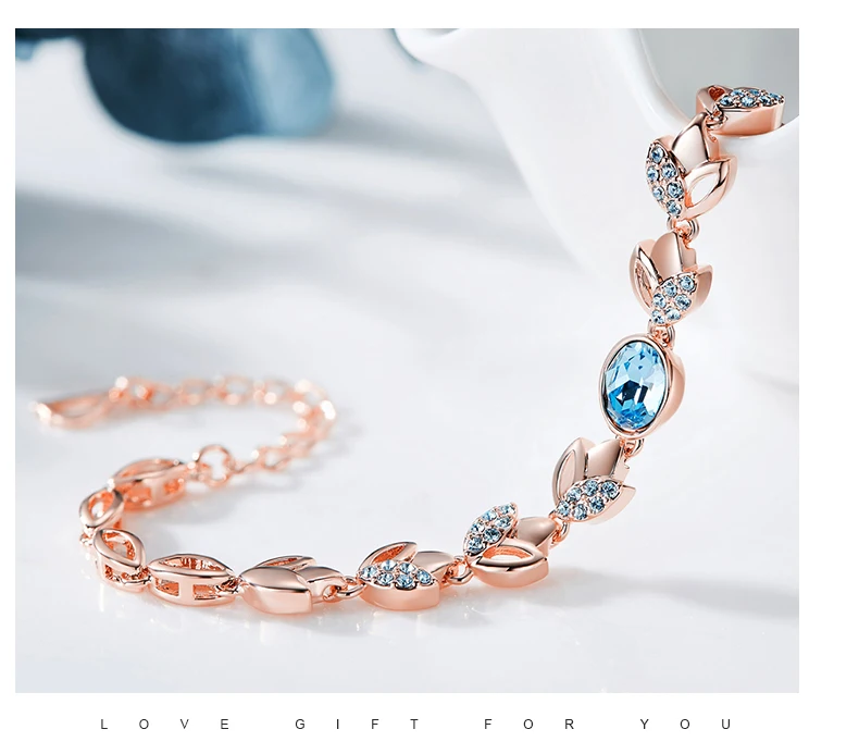 Cdyle браслеты из розового золота, украшенные кристаллами Swarovski, браслеты для женщин, модные ювелирные изделия, элегантные браслеты с подвесками