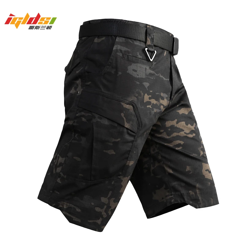 Мужские камуфляжные армейские тактические шорты зеленые карго в стиле милитари