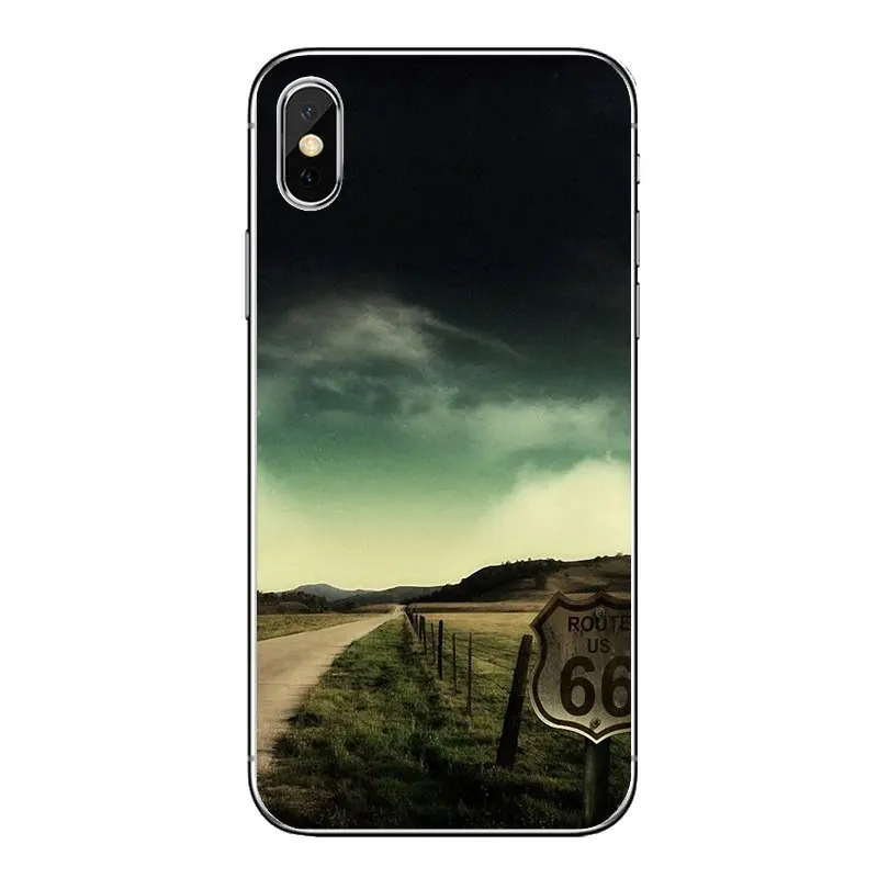 Transparent TPU Bag Case For Huawei Honor 8 8C 8X 9 10 7A 7C Mate 20 Lite Pro P Smart Plus USA Route 66 Automotive motorcycle |