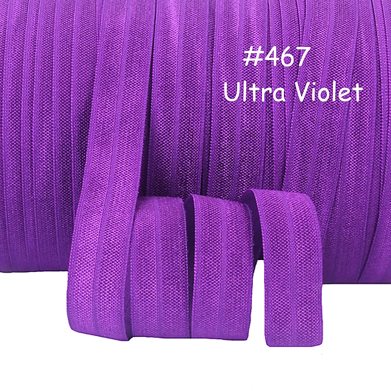 Flora Ribbons 50 yards per roll 5/8&quot solid color fold over elastic ribbon for garment | Дом и сад