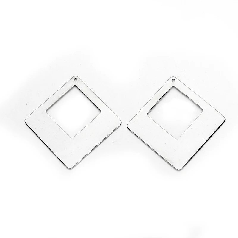 5 шт./лот новинка серебряная Геометрическая подвеска заготовка из нержавеющей