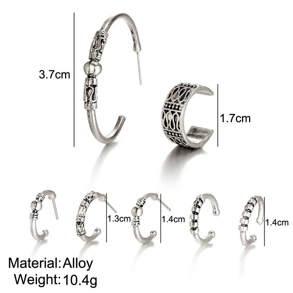 70 шт./компл. большие маленькие круглые серьги-кольца набор серег-петель античного