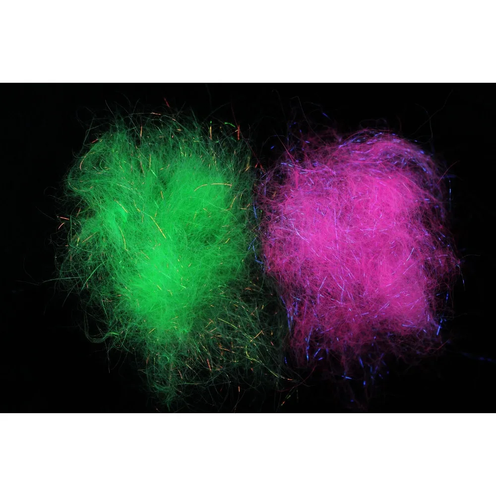

Tigofly 2 packs/lot Dubbing Green UV Pink Rabbit Ice Dub 3g/pack Thread Holographic Fibers Wing Trout Nymph Fly Tying Materials