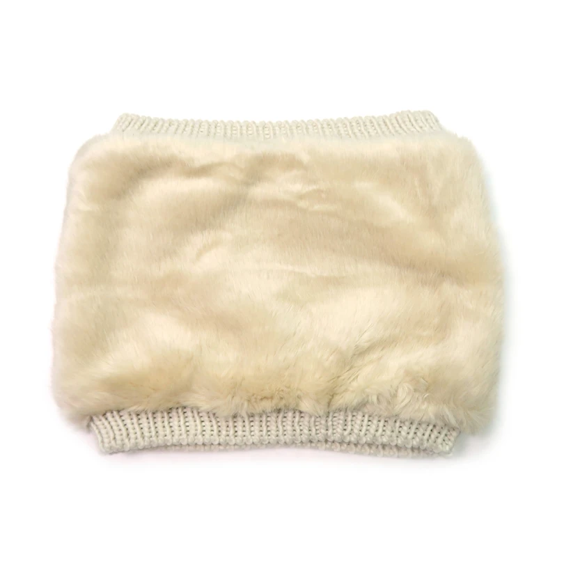 Женский зимний шарф Infinity однотонный теплый вязаный из искусственного меха с