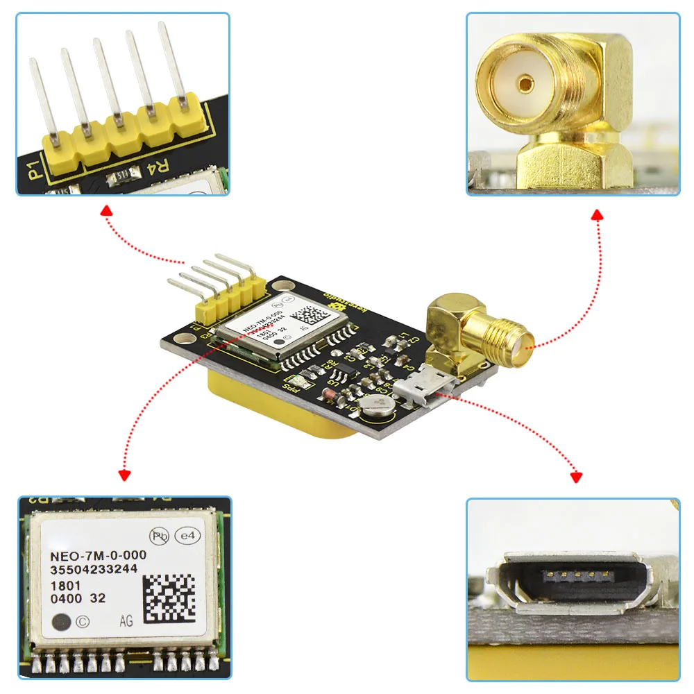 

Keyestudio GPS NEO-7M Module For Arduino