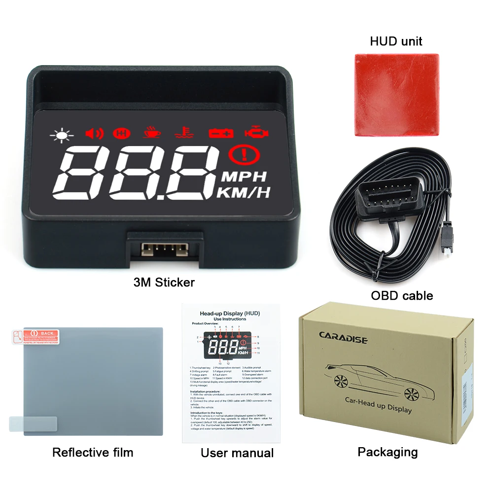 Лидер продаж A100S автомобильный проекционный дисплей OBD2 EUOBD Предупреждение о