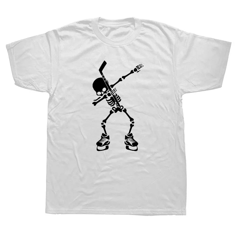 white Hockeyer Skeleton Dab Dance футболка для Хэллоуина новая футболка Мужская модная футболка Модная хлопковая футболка размера плюс - Цвет: white