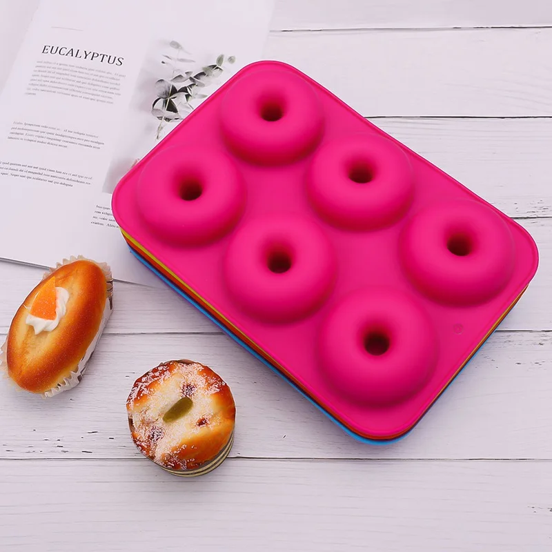Donuts Mold Silicone Round Shape Doughnuts Mould Baking Jelly Fondant Cake Chocolate Decoration Pastry Tool | Дом и сад