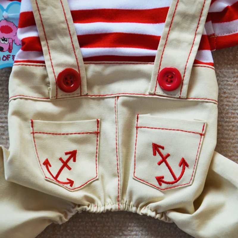 Новый Модный хлопковый комбинезон для собак морской воздушный полосатый