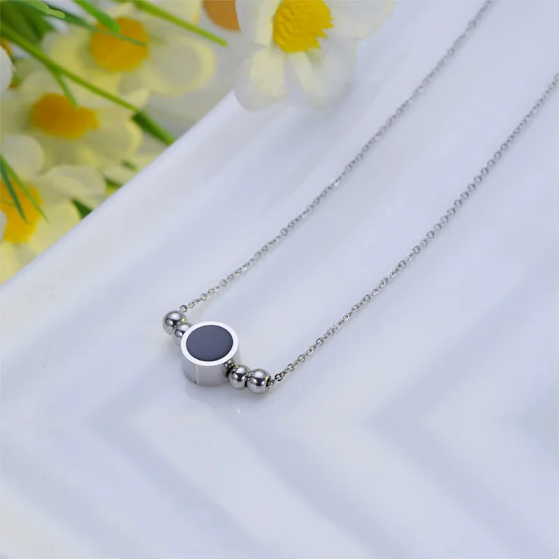 Титановое круглое обсидиановое ожерелье со свисающими бусинами золотого цвета с